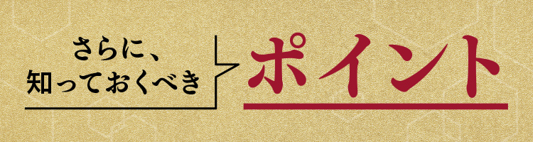 さらに、知っておくべきポイント