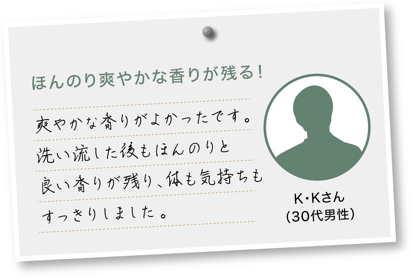 ほんのり爽やかな香りが残る！